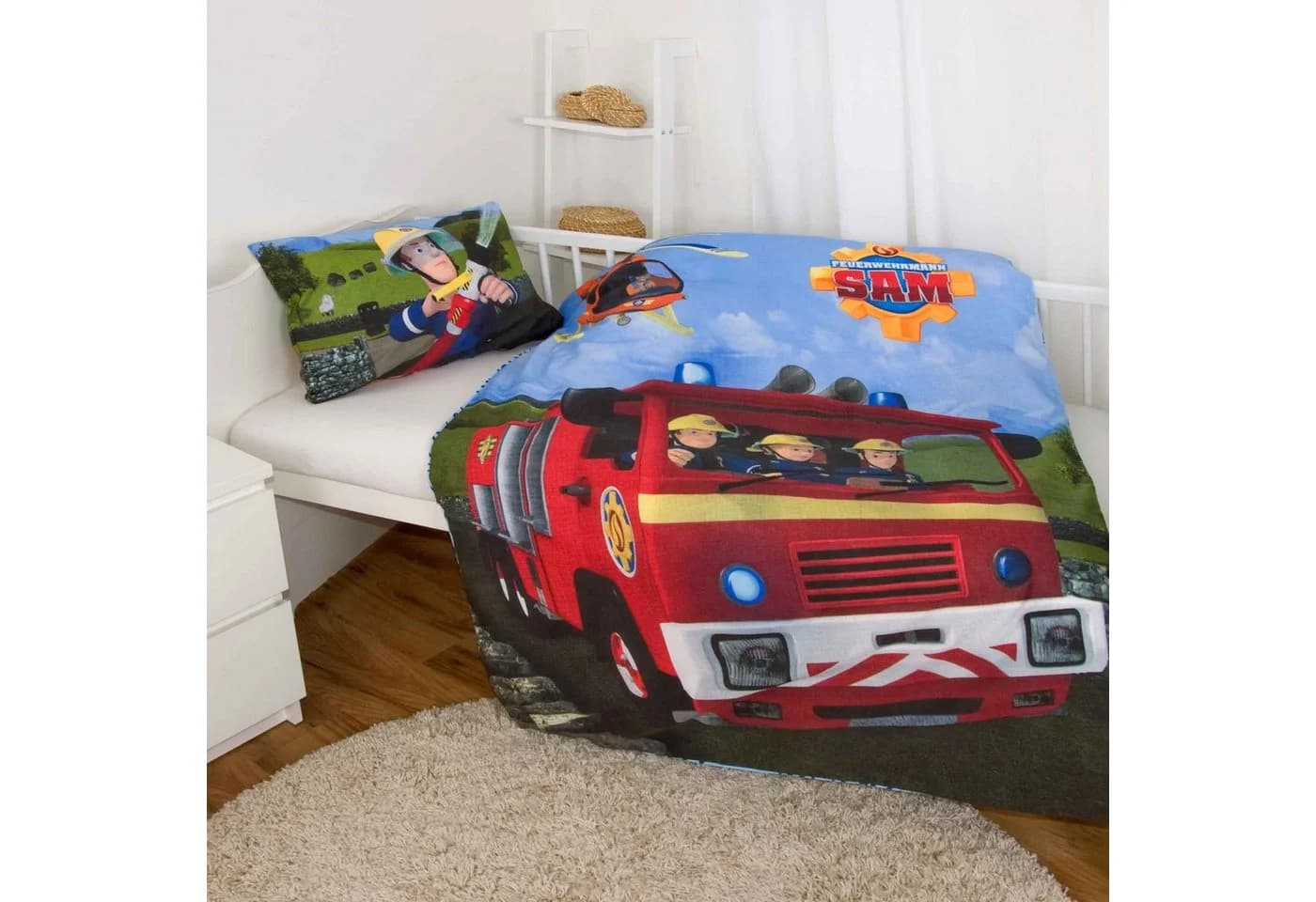 Stoffschmiede Kinderbettwäsche Feuerwehrmann Sam Classic 100x135cm Baumwolle