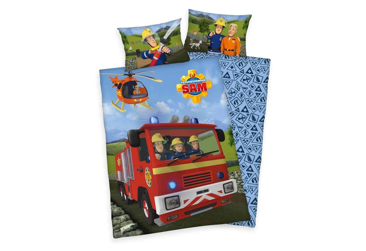 Stoffschmiede Kinderbettwäsche Feuerwehrmann Sam Classic 100x135cm Baumwolle - Bild 2