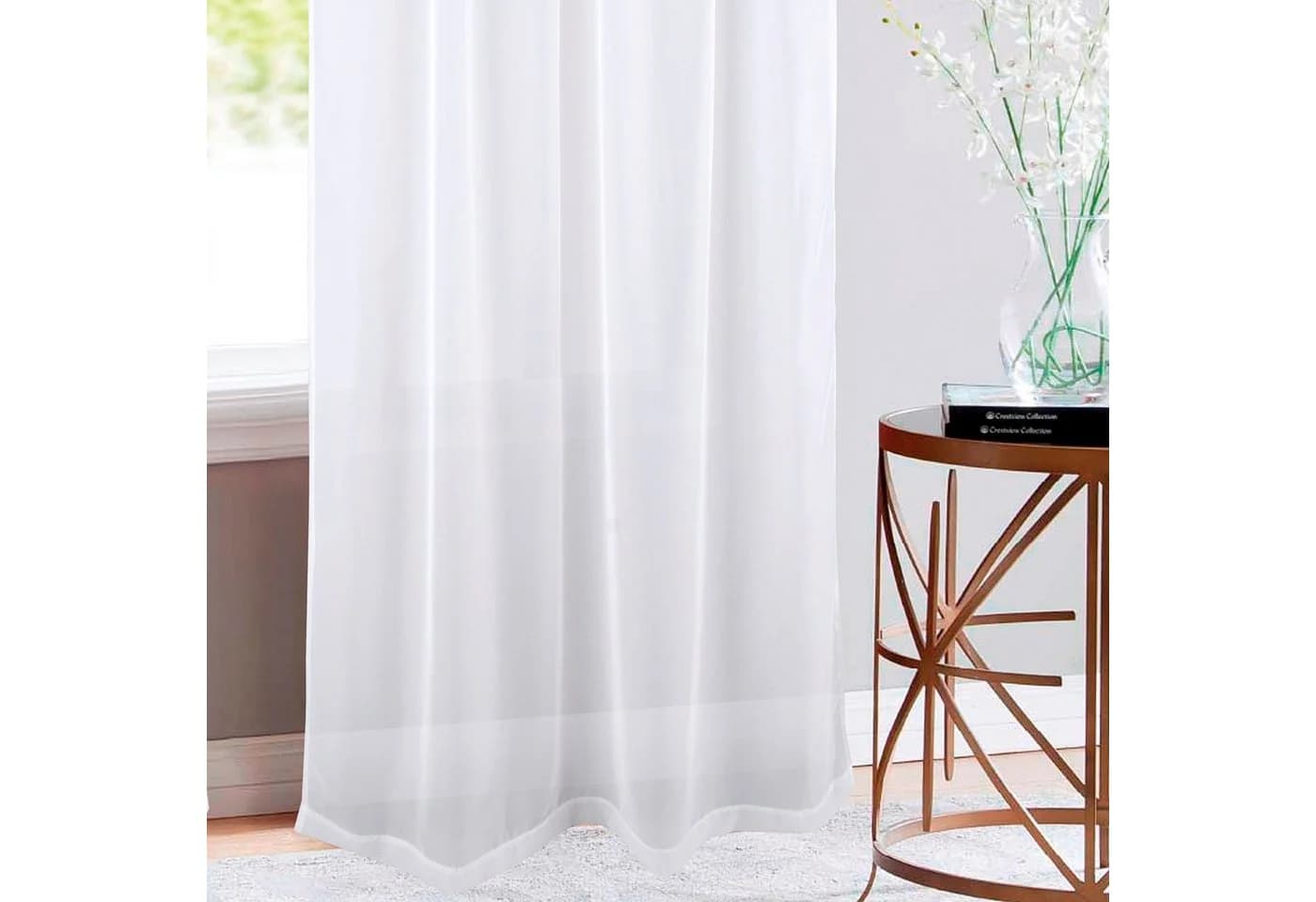 Stoffschmiede Gardine Weiß Transparent Kräuselband