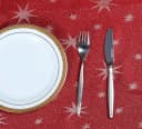 Stoffschmiede Tischdecke Weihnachten Lurex Sternenmotiv Bordeaux Bild 4
