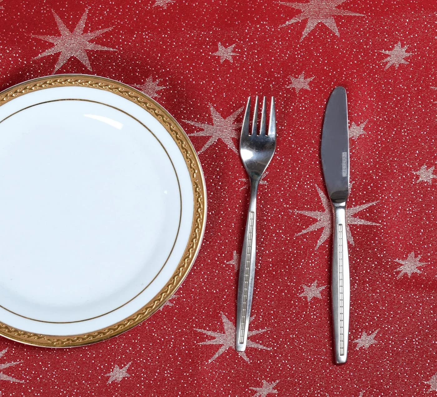 Stoffschmiede Tischdecke Weihnachten Lurex Sternenmotiv Bordeaux - Bild 4