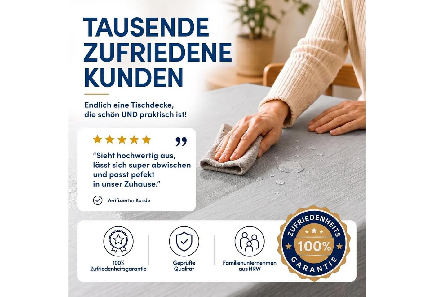 Stoffschmiede Wachstuch-Tischdecke Grau Silber Abwischbar - Bild 5