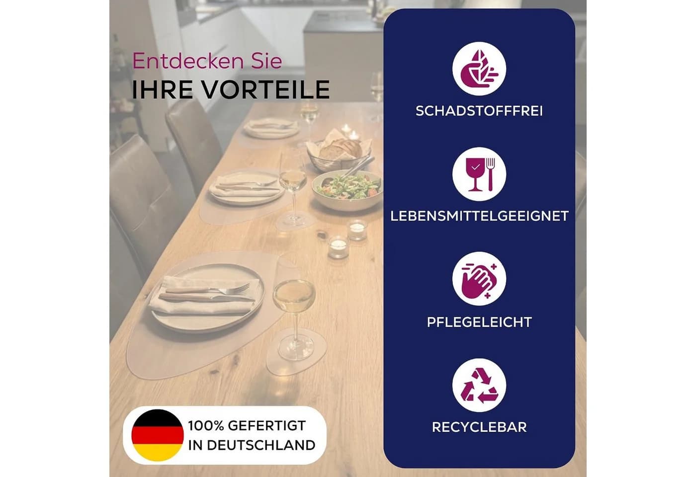 Stoffschmiede Platzset Transparent Mattiert 4-teilig