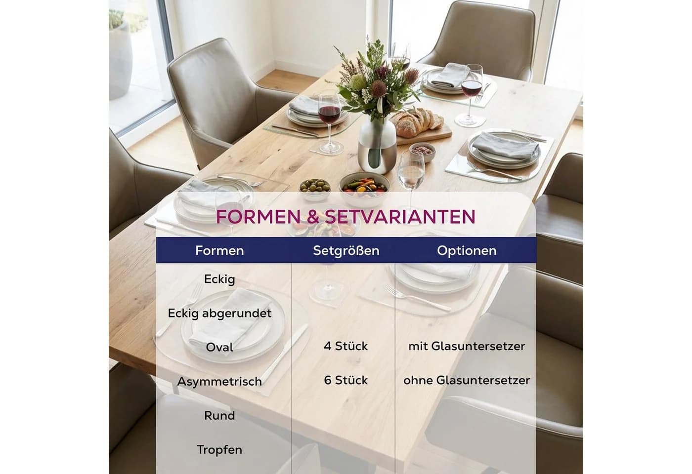 Stoffschmiede Platzset Transparent Mattiert 4-teilig - Bild 4