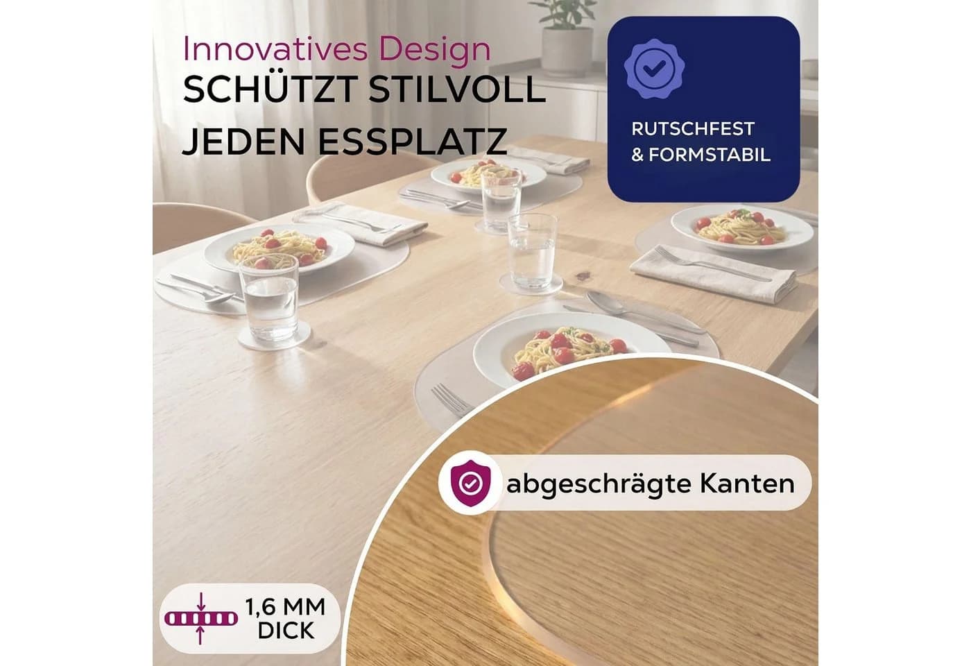 Stoffschmiede Platzset Transparent Mattiert 4-teilig - Bild 5