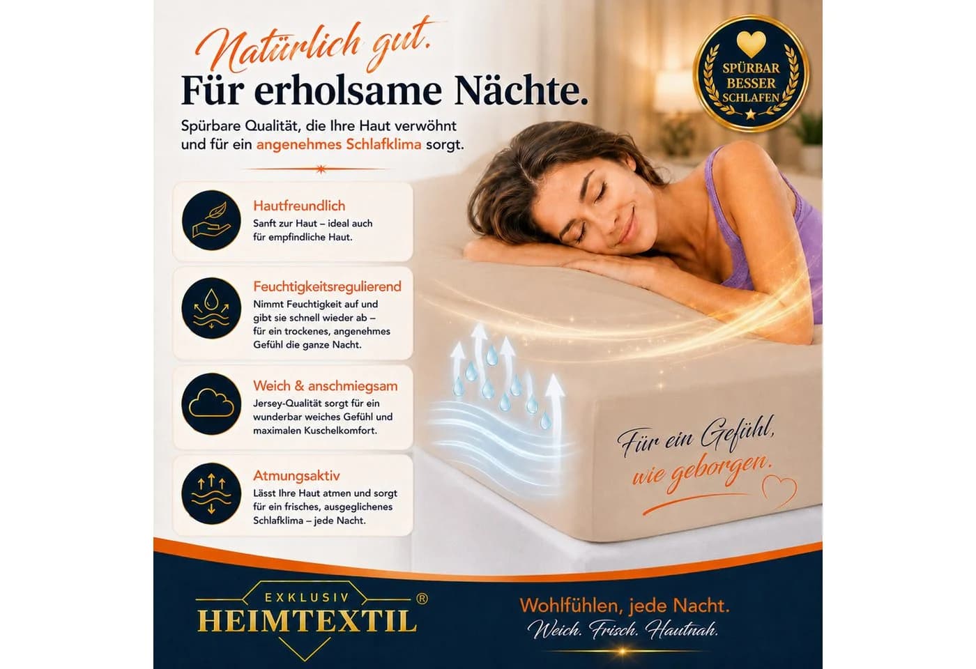 EXKLUSIV HEIMTEXTIL Spannbettlaken Jersey Deluxe 100% Baumwolle Braun - Bild 5