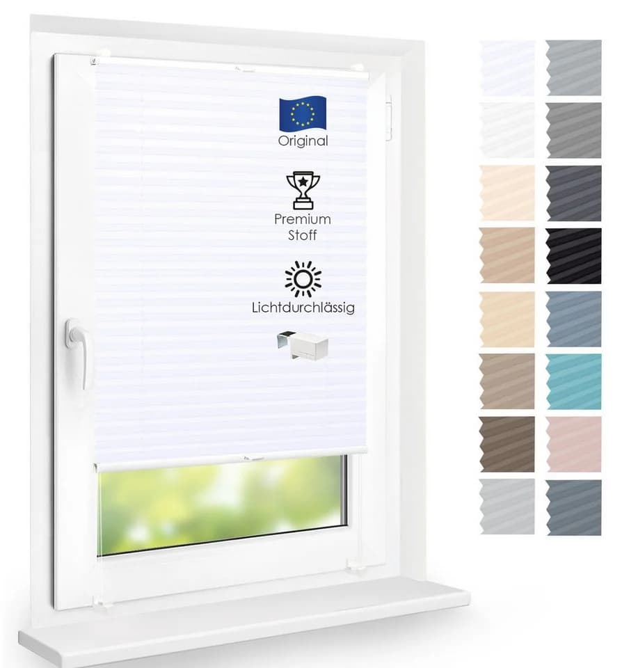 DomDeco Plissee Premium ohne Bohren Weiß Modern - Bild 2
