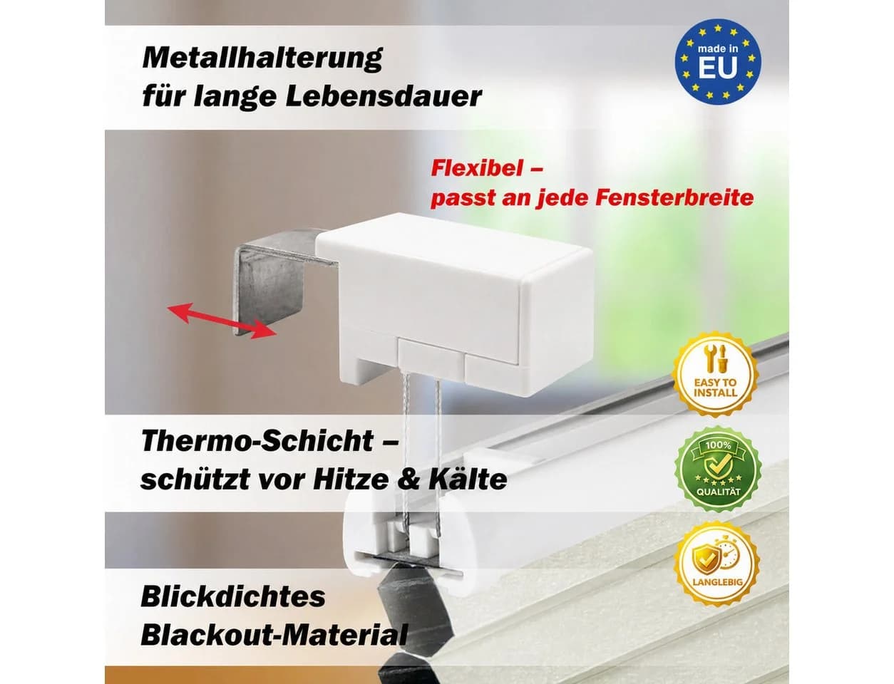DomDeco Thermo Wabenplissee Grün Verdunkelung ohne Bohren - Bild 4