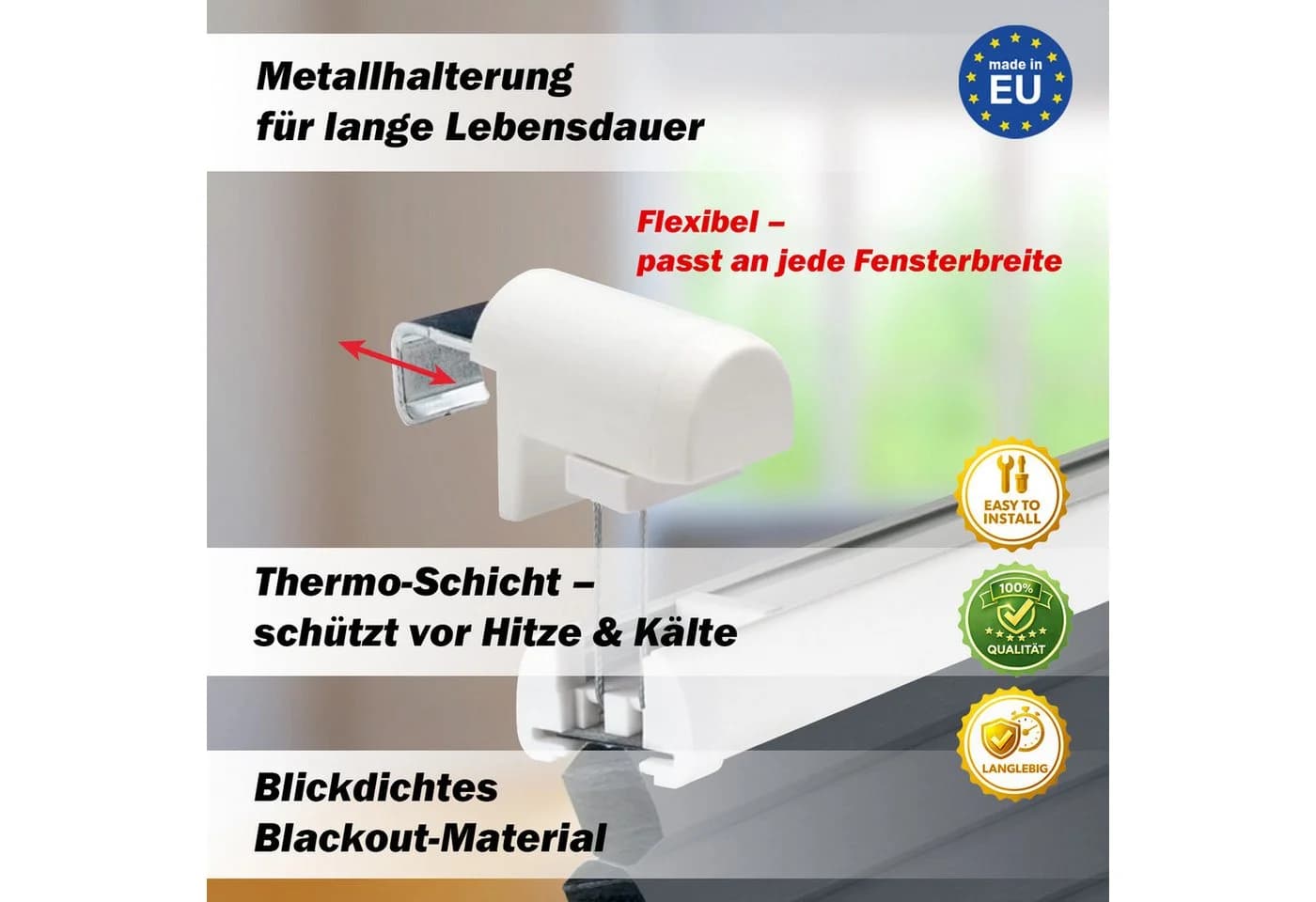 DomDeco Thermo Wabenplissee Schwarz Verdunkelung ohne Bohren - Bild 4