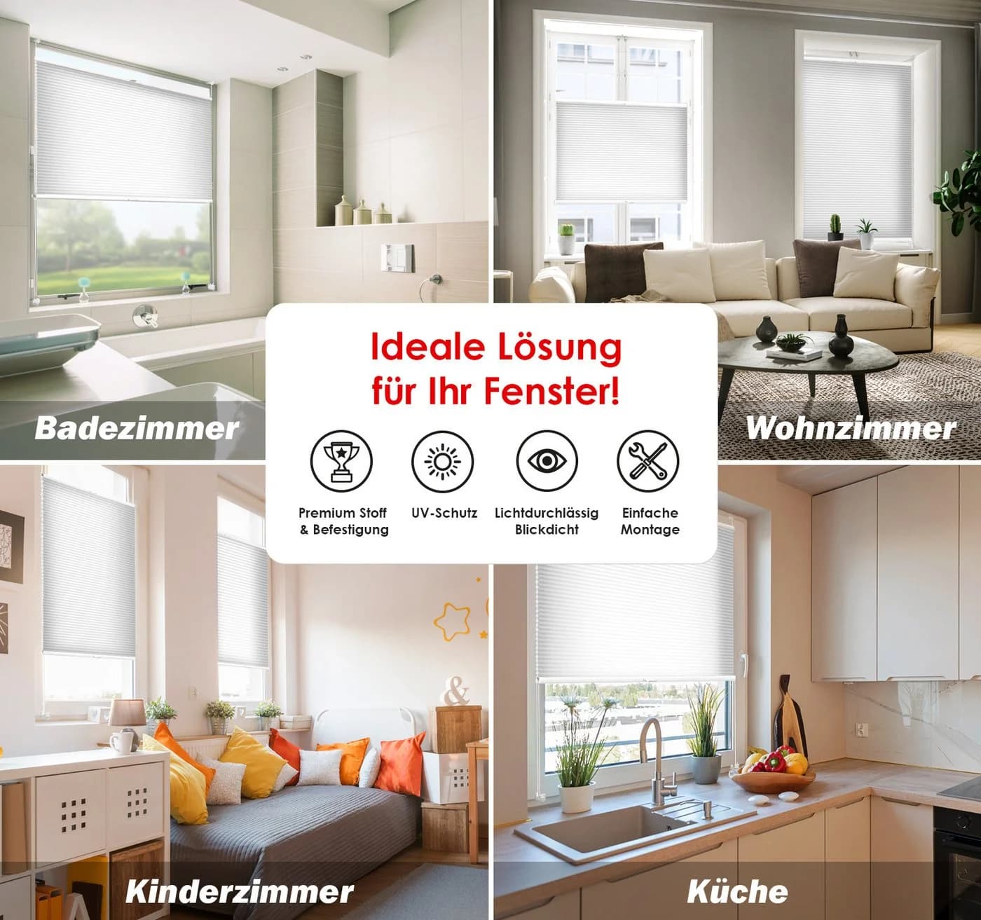 DomDeco Wabenplissee Premium - Ohne Bohren, Klemmfix - Bild 3