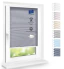 DomDeco Wabenplissee Premium ohne Bohren Grau Sichtschutz Bild 2