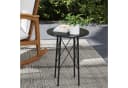 furnicato Runder Gartentisch Schwarz mit Blumendesign Bild 1