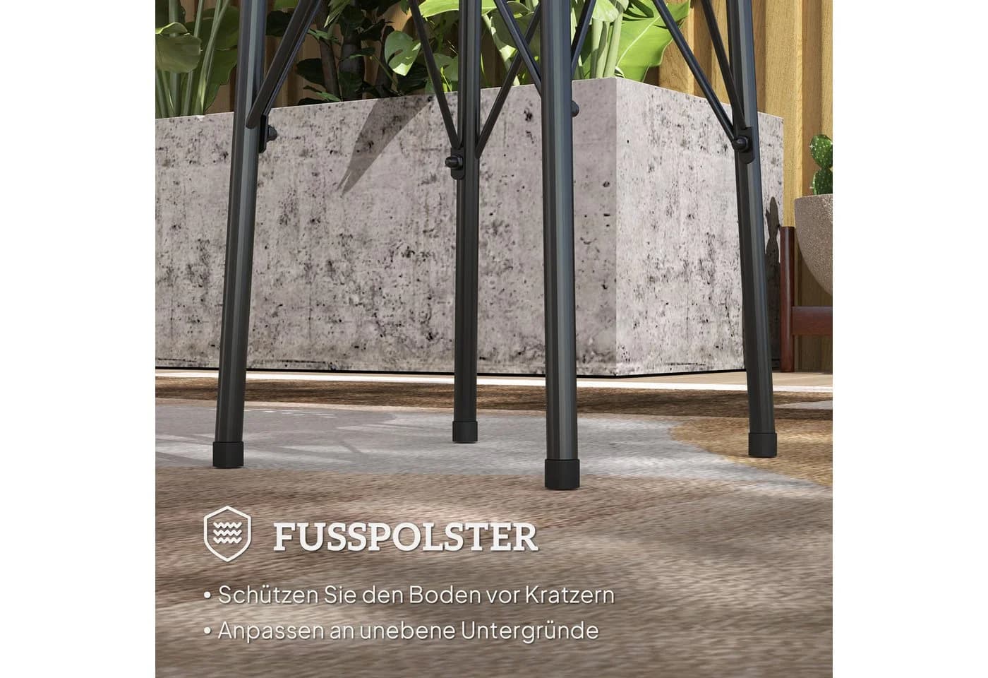 furnicato Runder Gartentisch Schwarz mit Blumendesign - Bild 5