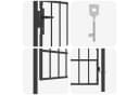 furnicato Gartentor Grau Pulverbeschichteter Stahl Bild 5