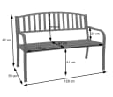 PROREGAL® Gartenbank 2-Sitzer Grau Pulverbeschichteter Stahl Bild 3