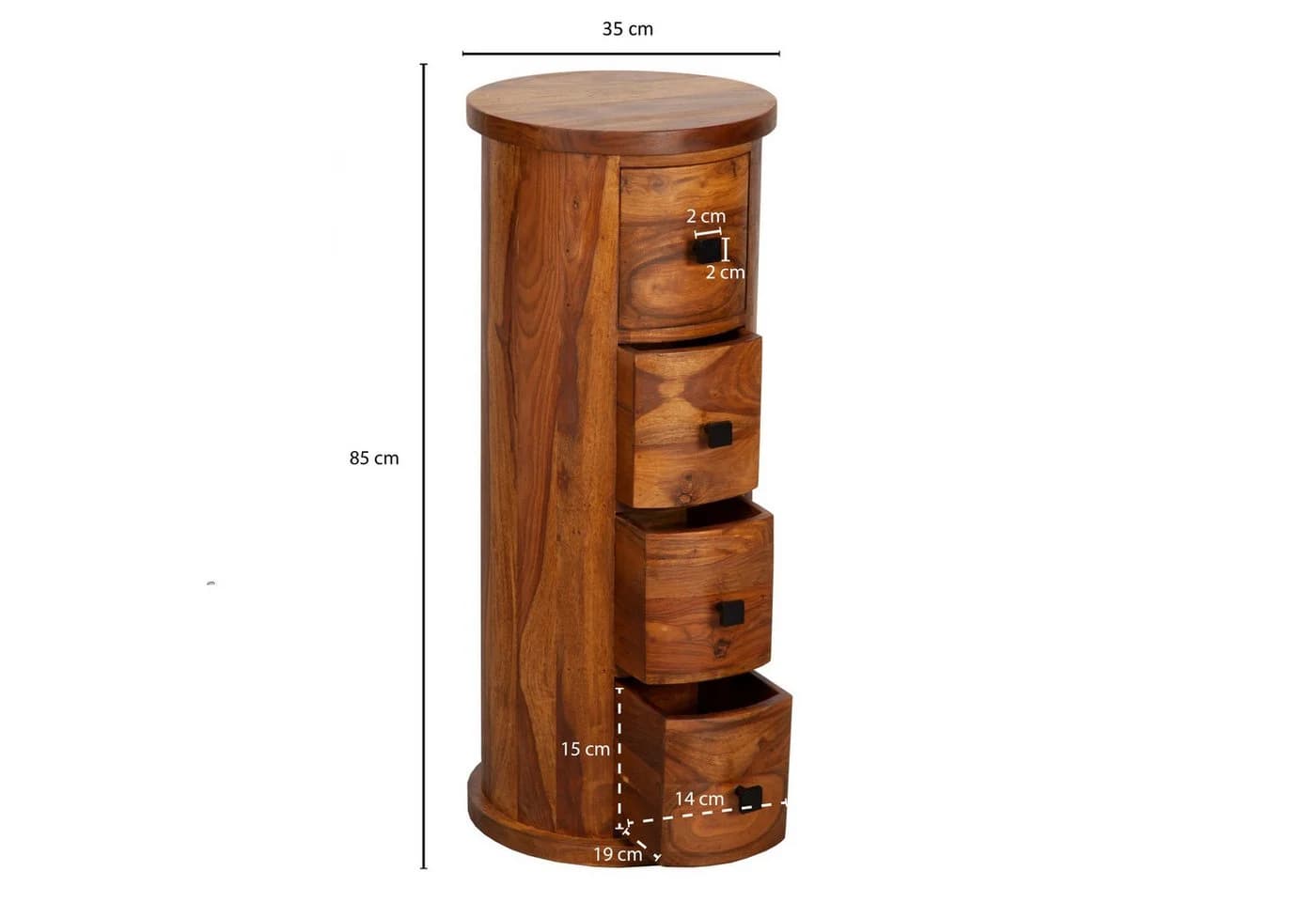 furnicato Sideboard Kommode Massivholz Braun mit 4 Schubladen - Bild 4