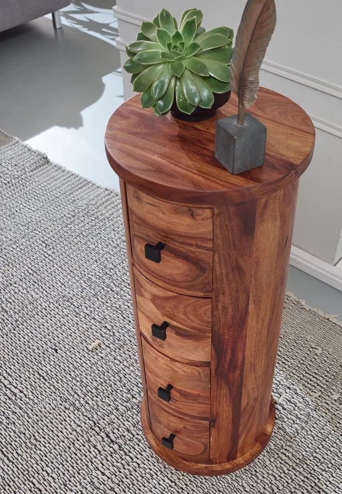 furnicato Sideboard Kommode Massivholz Braun mit 4 Schubladen - Bild 5