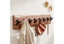 furnicato Wandgarderobe Echtholz mit 8 Haken Braun Schwarz Bild 1