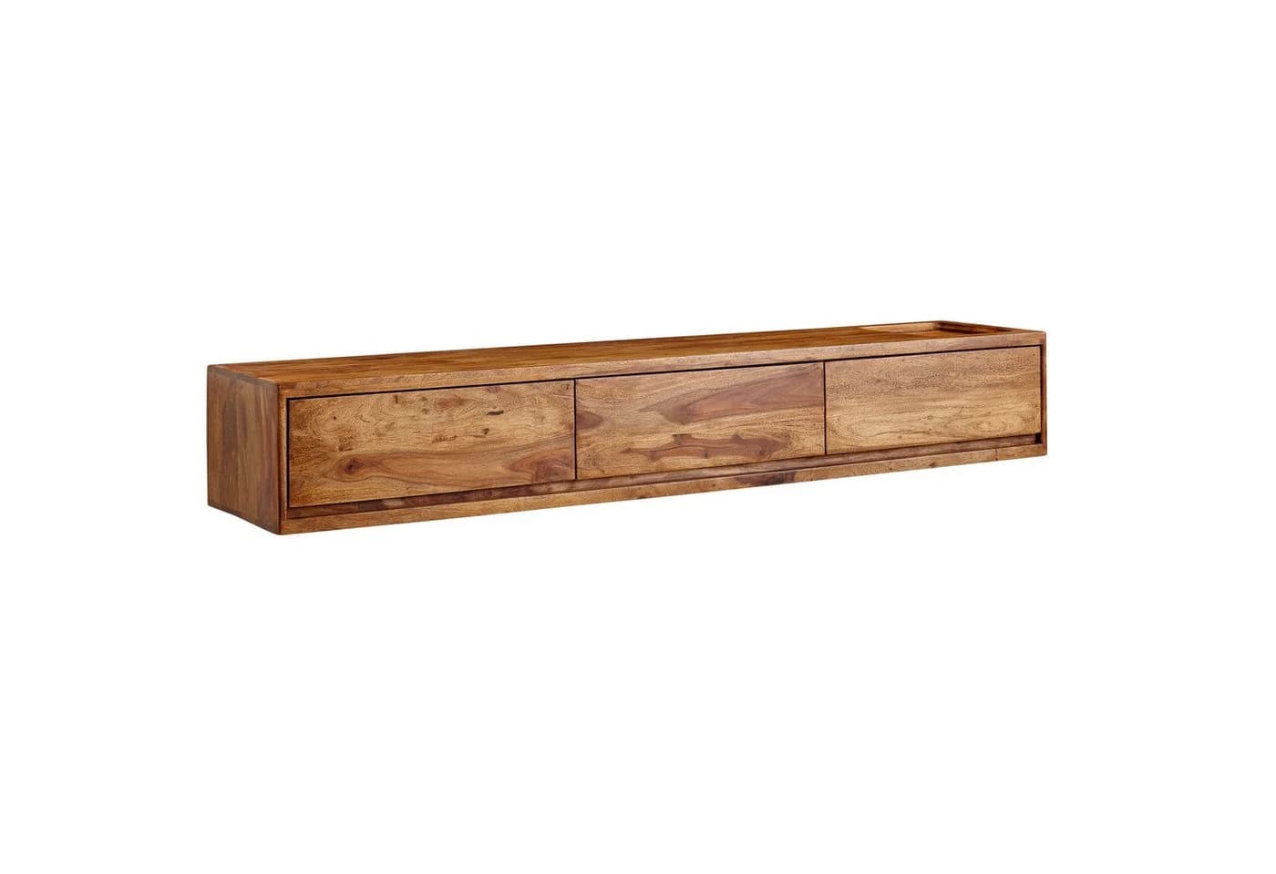 furnicato Lowboard TV-Unterschrank Massivholz Walnuss Finish 160x25x35 cm Braun - Bild 2
