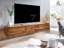 furnicato Lowboard TV-Unterschrank Massivholz Walnuss Finish 160x25x35 cm Braun Bild 3