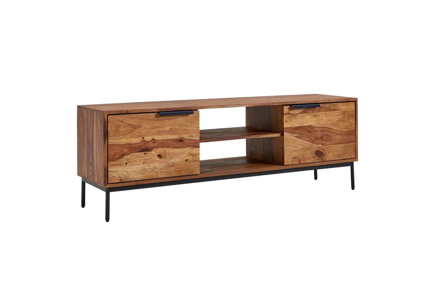 furnicato Lowboard TV-Unterschrank Massivholz Walnuss Finish Braun - Bild 2
