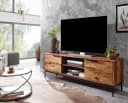 furnicato Lowboard TV-Unterschrank Massivholz Walnuss Finish Braun Bild 3