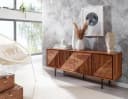 furnicato Lowboard TV-Unterschrank Massivholz Walnuss Finish Bild 3