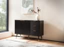 furnicato Sideboard Kommode Lamellenoptik Schwarz Bild 3