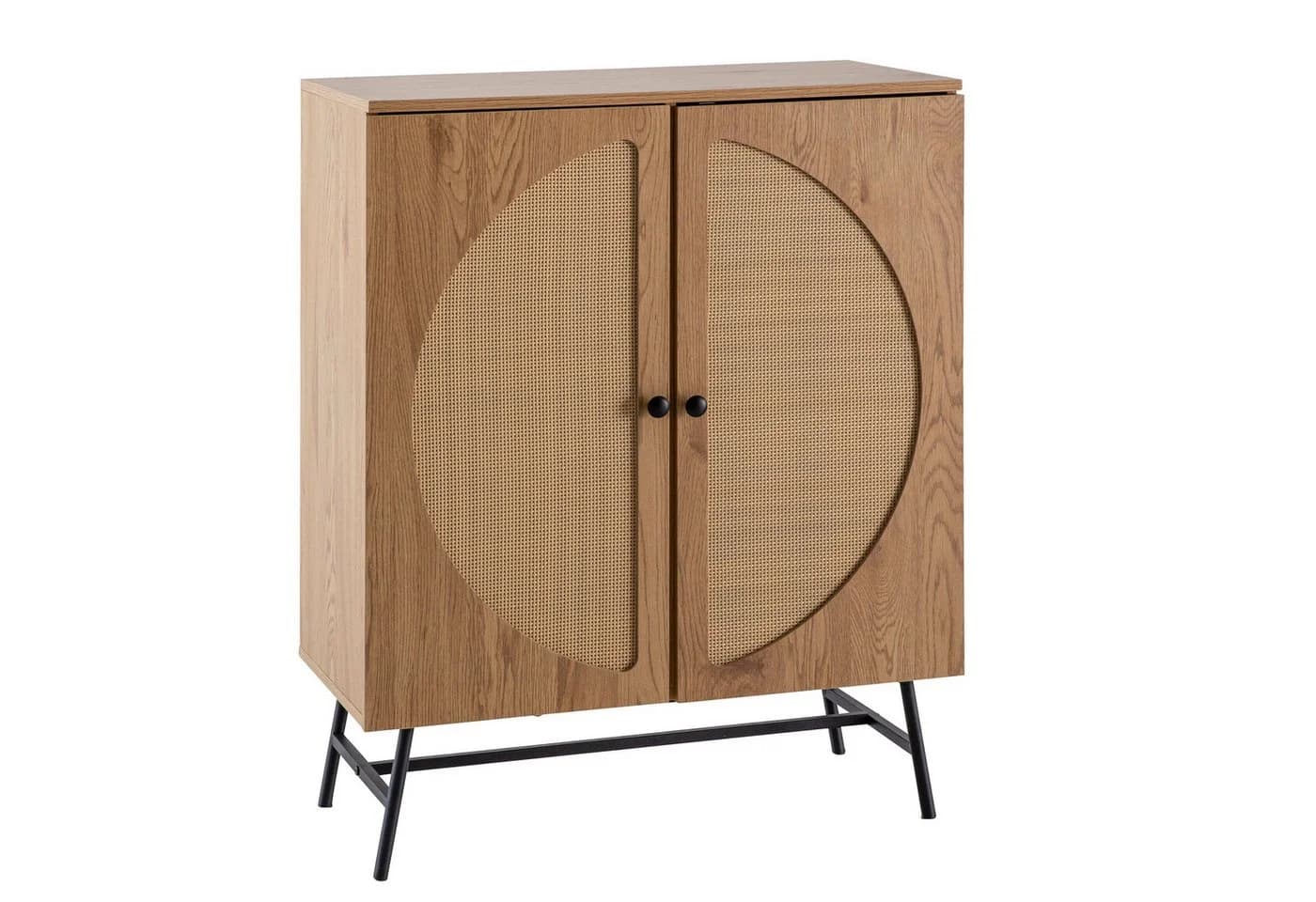 furnicato Sideboard Braun mit Polyrattan-Geflecht - Bild 2