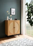 furnicato Sideboard Braun mit Polyrattan-Geflecht Bild 3