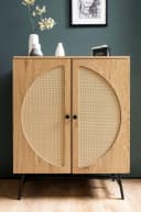 furnicato Sideboard Braun mit Polyrattan-Geflecht Bild 5