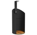 furnicato Gartendusche Schwarz PE-Rattan Echtholz Bild 1