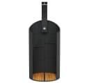 furnicato Gartendusche Schwarz PE-Rattan Echtholz Bild 5