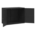 furnicato Gartenschrank Schwarz PE-Rattan mit Echtholz-Klinken Bild 4