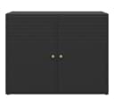 furnicato Gartenschrank Schwarz PE-Rattan mit Echtholz-Klinken Bild 5