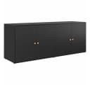 furnicato Gartenschrank Schwarz PE-Rattan mit Echtholz-Griffen Bild 1