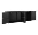 furnicato Gartenschrank Schwarz PE-Rattan mit Echtholz-Griffen Bild 3