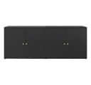 furnicato Gartenschrank Schwarz PE-Rattan mit Echtholz-Griffen Bild 4