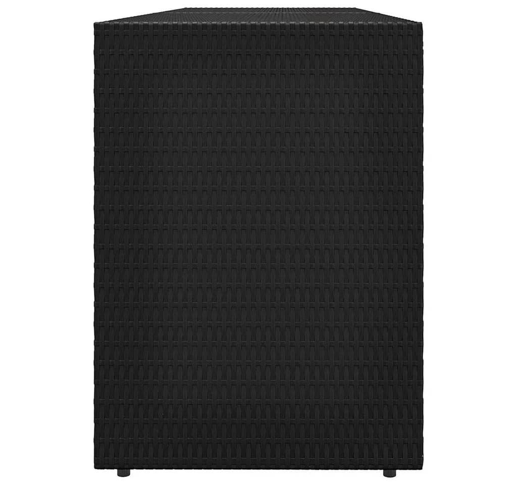 furnicato Gartenschrank Schwarz PE-Rattan mit Echtholz-Griffen - Bild 5