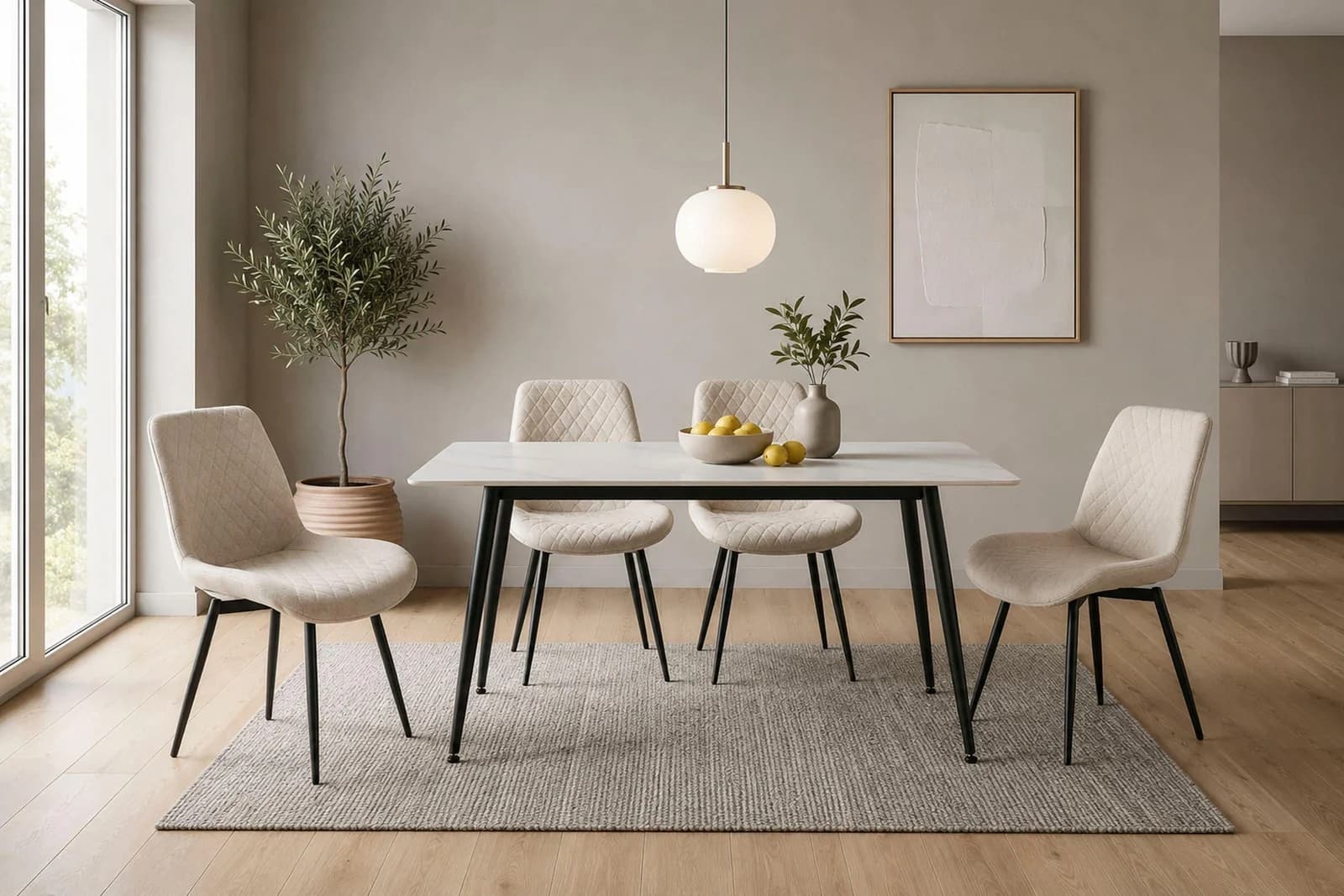 OTTO HOME Essgruppe Juniper Beige 5-tlg. Sinterstein