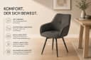 OTTO home Esszimmerstuhl Azura 2er-Set Grau Webstoff Drehfunktion Bild 3