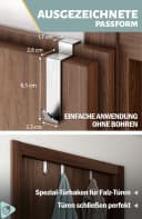 Lindenstein Türhaken Innenseite Premium 6er Set Silber Bild 3