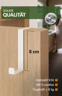 Lindenstein Türhaken XXL 10er Set Weiß Edelstahl Ohne Bohren Bild 4