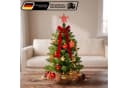 Lindenstein Künstlicher Mini-Weihnachtsbaum 60 cm mit LED-Beleuchtung und Deko Bild 2