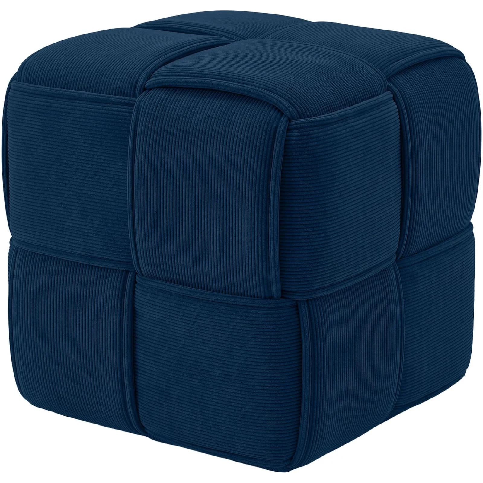 CLP Sitzhocker Forinta Blau Cord Gepolstert