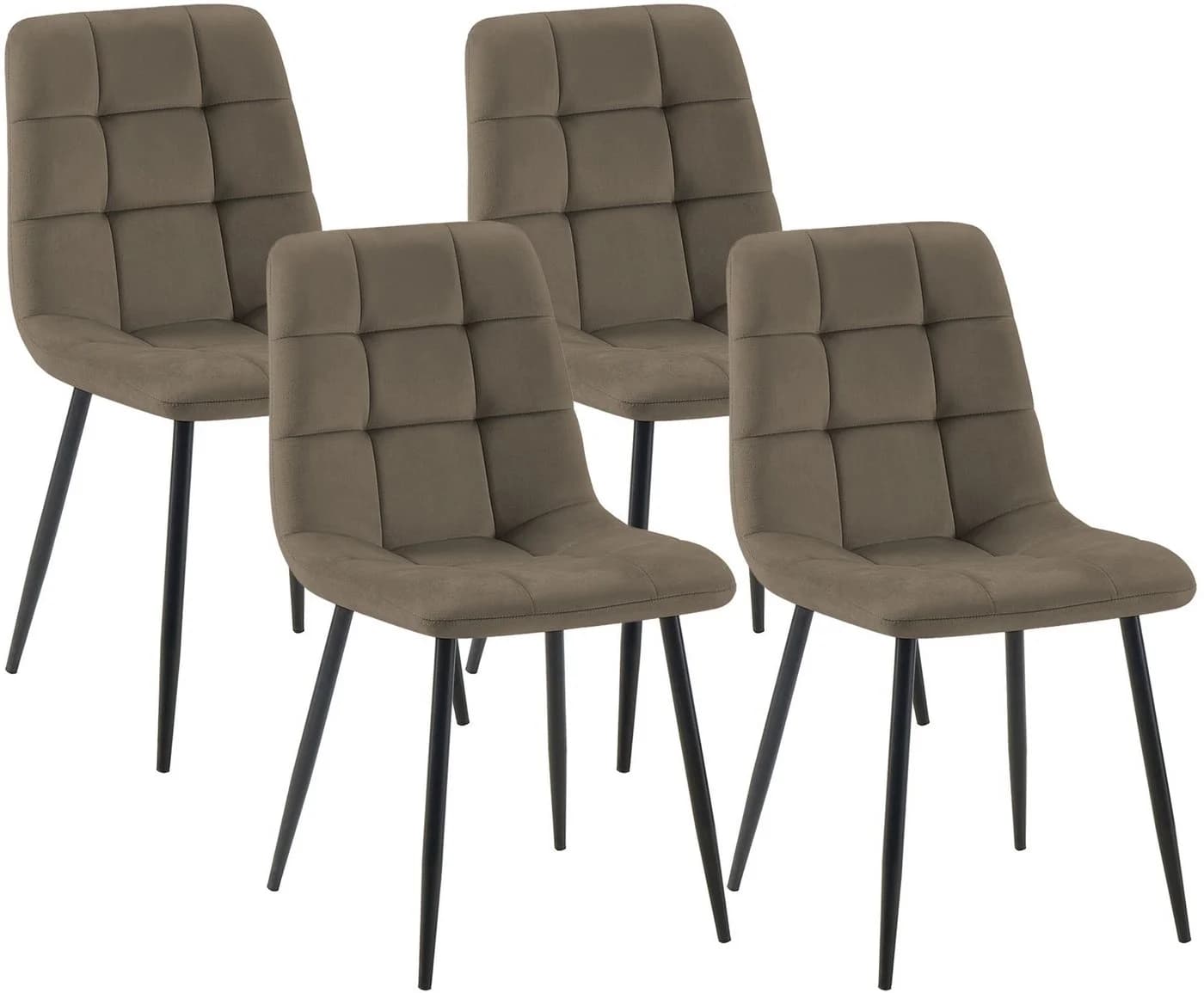 CLP Esszimmerstuhl Tilde 4er Set Beige Samt gepolstert - Bild 2