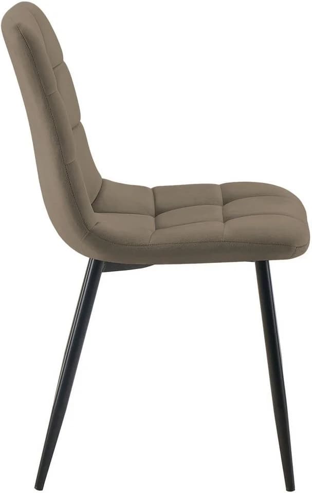CLP Esszimmerstuhl Tilde 4er Set Beige Samt gepolstert - Bild 5