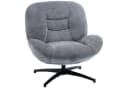 HOMCOM Relaxsessel Loungesessel Chenille-Optik Grau 360° Drehfunktion Bild 1
