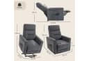 HOMCOM Elektrischer Relaxsessel mit Aufstehhilfe, Massage & Wärme Grau Bild 3