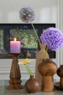 INNA-Glas Dekovase MARILLA Flaschenvase braun Holzoptik Bild 1